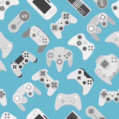 Video oyunu denetleyici oyun alanı arka plan Gadgets ve aygıtlar dikişsiz desen 