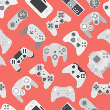 Video oyunu denetleyici oyun alanı arka plan Gadgets ve aygıtlar dikişsiz desen 