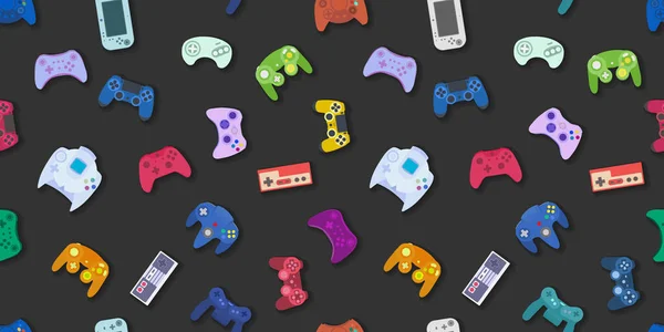 Video Game Controller Gamepad Achtergrond Gadgets Apparaten Naadloos Patroon — Stockfoto