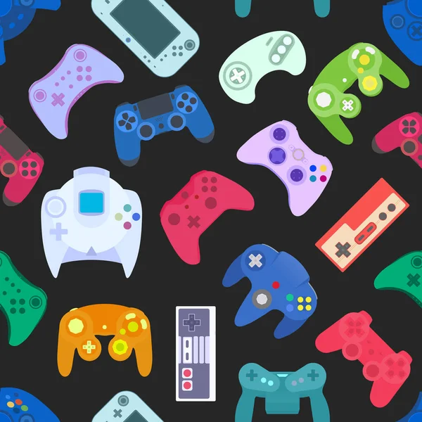 Controlador Videojuegos Gamepad Background Gadgets Dispositivos Patrón Sin Fisuras —  Fotos de Stock