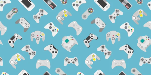 Contrôleur Jeu Vidéo Fond Manette Gadgets Appareils Modèle Sans Couture — Photo