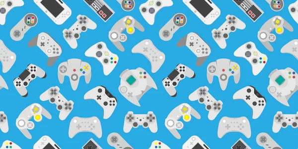 Videojáték Vezérlő Gamepad Háttér Gadgets Eszközök Zökkenőmentes Minta — Stock Fotó