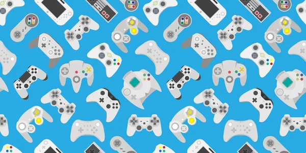 Contrôleur Jeu Vidéo Fond Manette Gadgets Appareils Modèle Sans Couture — Photo