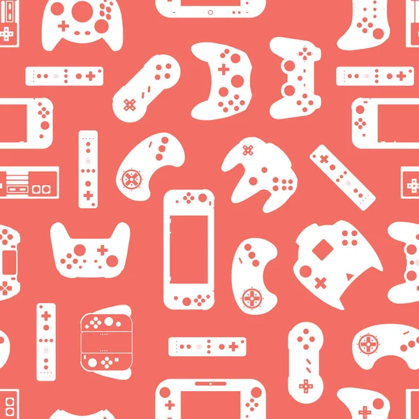 Controlador Videojuegos Gamepad Background Gadgets Dispositivos Patrón Sin Fisuras — Foto de Stock