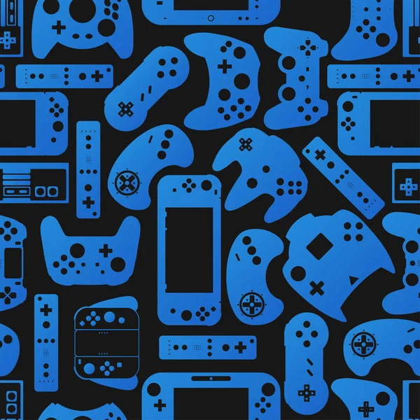 Controlador Videojuegos Gamepad Background Gadgets Dispositivos Patrón Sin Fisuras — Foto de Stock