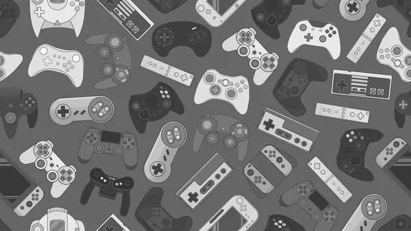 Controle Vídeo Game Gamepad Fundo Gadgets Dispositivos Sem Costura Padrão — Fotografia de Stock