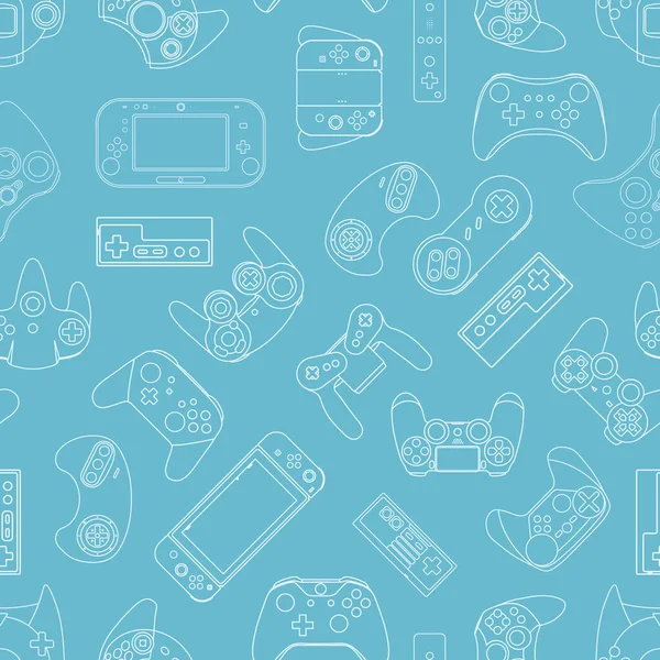 Videospiel Controller Gamepad Hintergrund Gadgets Und Geräte Nahtlose Muster — Stockfoto