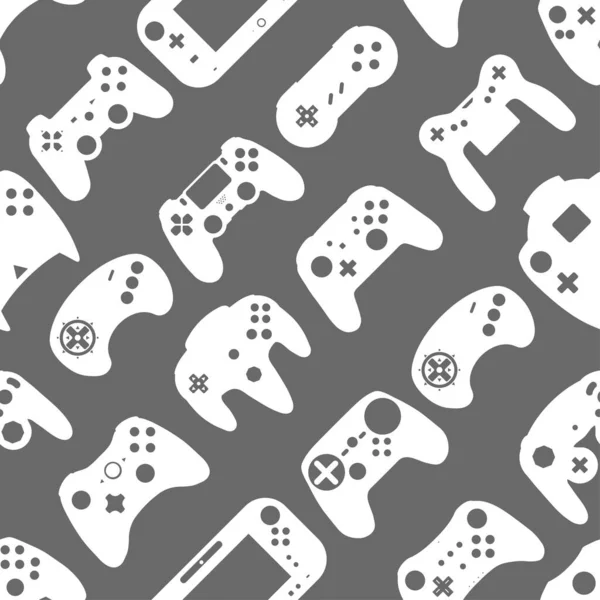Videojáték Vezérlő Gamepad Háttér Gadgets Eszközök Zökkenőmentes Minta — Stock Fotó