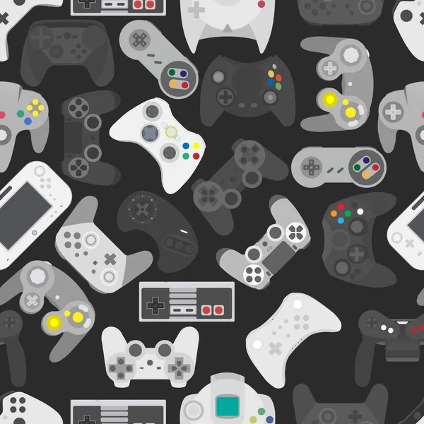 Controlador Videojuegos Gamepad Background Gadgets Dispositivos Patrón Sin Fisuras —  Fotos de Stock