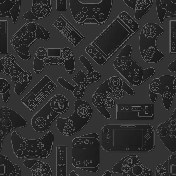 Videospiel Controller Gamepad Hintergrund Gadgets Und Geräte Nahtlose Muster — Stockfoto
