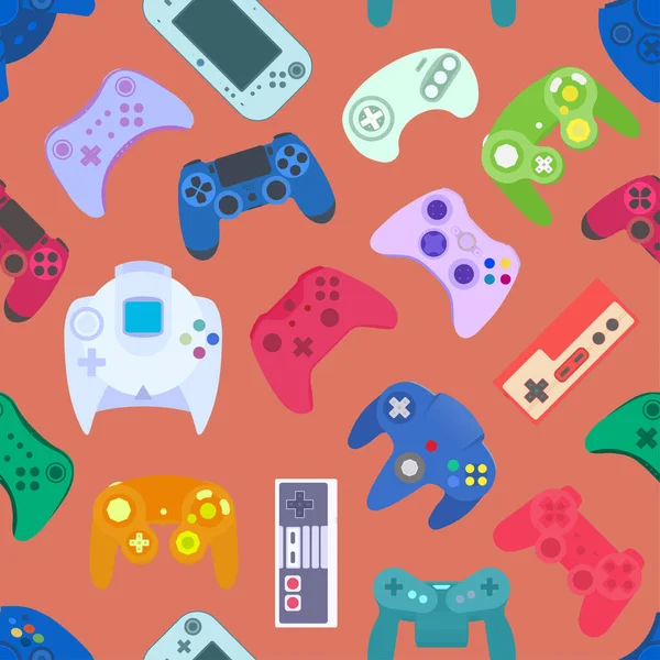 Controlador Videojuegos Gamepad Background Gadgets Dispositivos Patrón Sin Fisuras — Foto de Stock