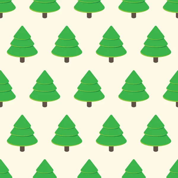 Płynny Wzór Kreskówek Zielonych Drzew Neutralnym Tle — Zdjęcie stockowe