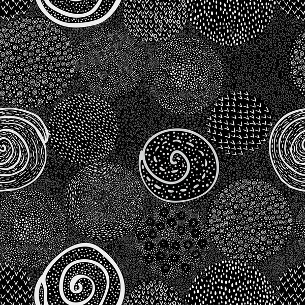 アブストラクトスクリブル手描きスクロールスケッチカオスドアのシームレスなパターン — ストック写真