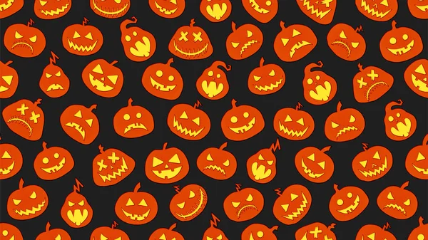 Fundo Abóbora Halloween Sem Costura Padrão Holiday Illustratio — Fotografia de Stock