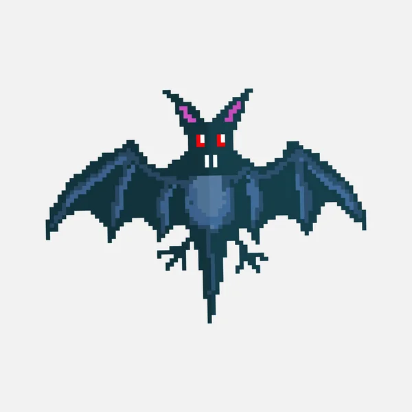 Halloween Bat Izolované Pixel Umění Styl Holiday Illustration — Stock fotografie