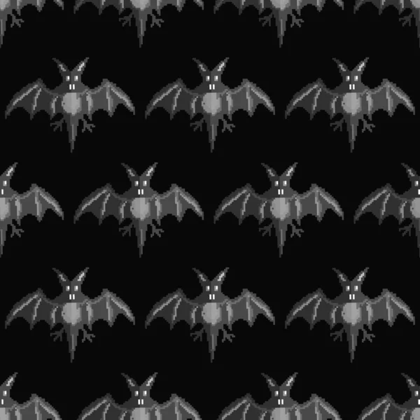 ハロウィンシームレスパターンピクセルアートスタイル休日の背景 — ストック写真