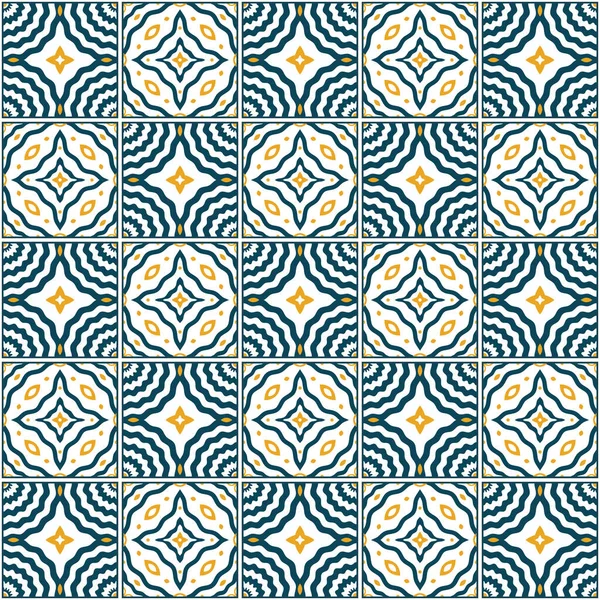 Mediterranean Style Ceramic Tile Pattern Ethnic Folk Ornament Colorful Seamless — Stock Photo, Image