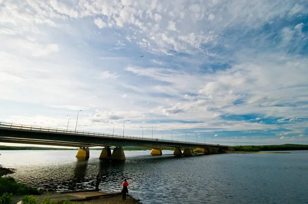 Puente Rovaniemi Atardecer — Foto de Stock