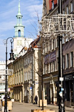 Poznan/Polonya - 6 Şubat 2019: Wroclawska Caddesi Eski kentte