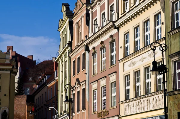 Poznan Polonia Febrero 2019 Coloridos Edificios Plaza Del Casco Antiguo — Foto de Stock