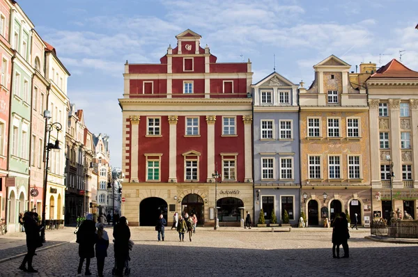 Poznan Poland Februar 2019 Farbenfrohe Gebäude Des Altstadtplatzes Stary Rynek — Stockfoto