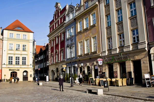 Познань Польша Февраля 2019 Года Красочные Здания Староместской Площади — стоковое фото