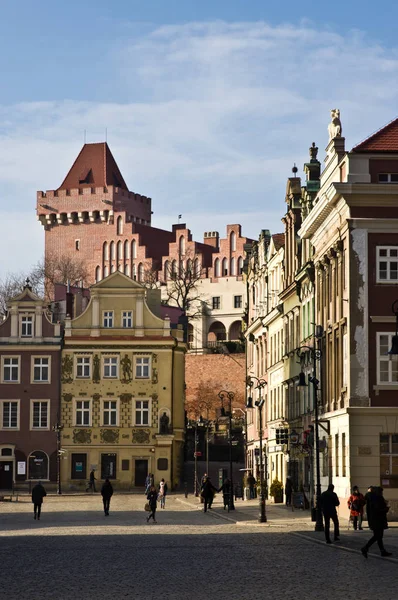 Poznan Poland Februar 2019 Farbenfrohe Gebäude Des Altstadtplatzes Stary Rynek — Stockfoto