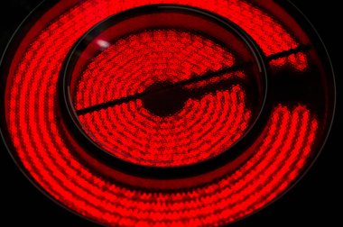 Sıcak elektrikli ocağın veya hob detay