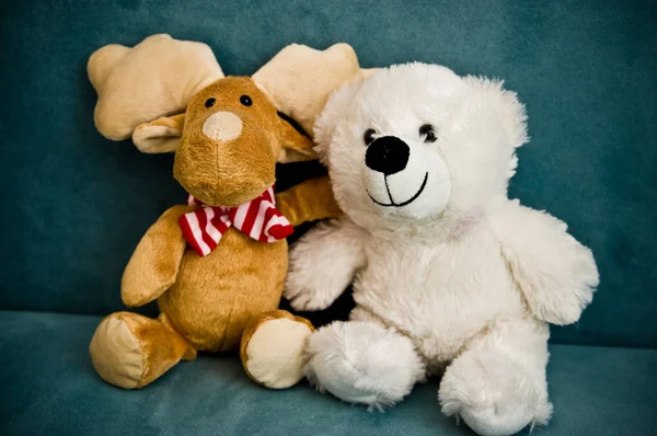 Chambre Enfants Détail Peluche Douce Générique Sur Lit — Photo