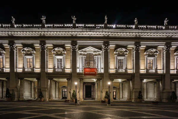 Italien Rom Nacht Kapitolinisches Μουσείο Bei Nacht — Φωτογραφία Αρχείου