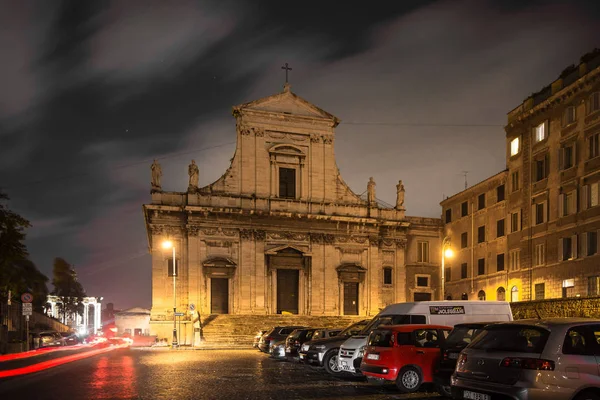 Italien Rom Berühmte Kirche Nacht Santa Maria Della Consolazione Kirche — Stockfoto