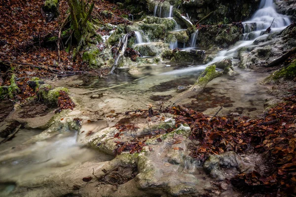 Германия Водопад Водный Поток Льдом Морозом — стоковое фото