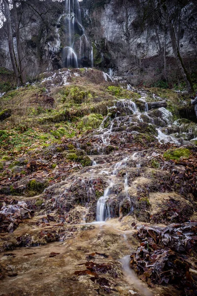 Германия Водопад Водный Поток Льдом Морозом — стоковое фото