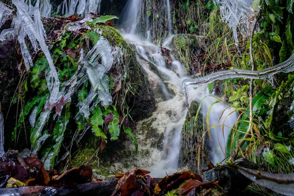 Alemania Cascada Corriente Agua Con Hielo Heladas — Foto de Stock
