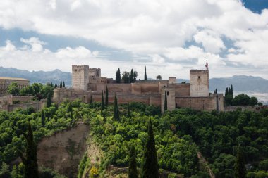 İspanya Endülüs Alhambra Granada hill panorama anıt üzerinde