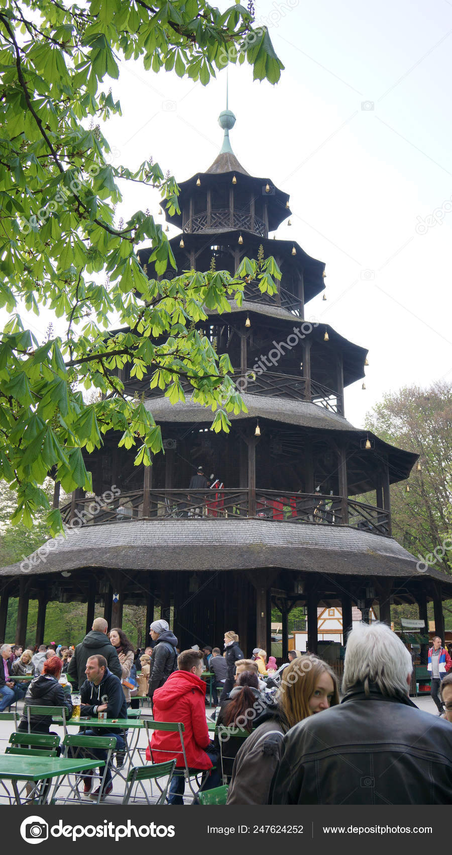 English Garden Munich Bavaria Summer Park Chinese Tower Beer