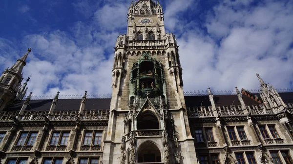 Munich Marienplatz Bavaria Nuevo ayuntamiento — Foto de Stock