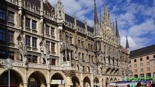 Munich Marienplatz Bavaria Nuevo ayuntamiento — Foto de Stock