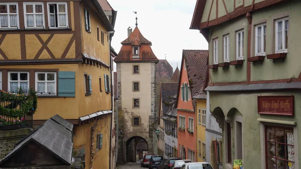 Rothenburg casas e torres cidade famosa — Fotografia de Stock