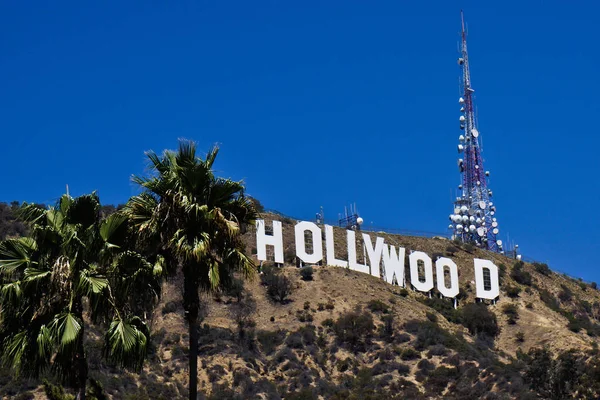 Road Tur Langs Usa West Coast Hollywood Skilt Hollywood Hill - Stock-foto