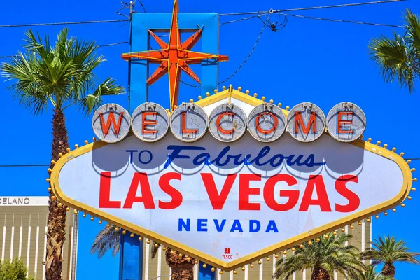 Üdvözöljük a mesés Las Vegas híres jele — Stock Fotó
