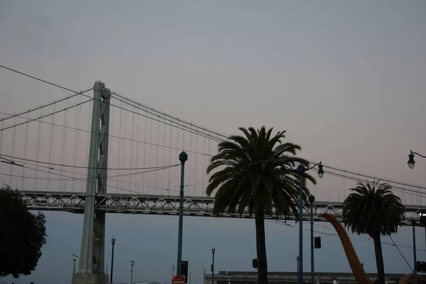 Bay bridge in san francisco at sunset — Stock Photo, Image