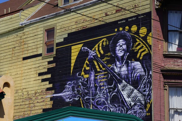 Famoso mural de Jimmy Hendrix en San Francisco —  Fotos de Stock