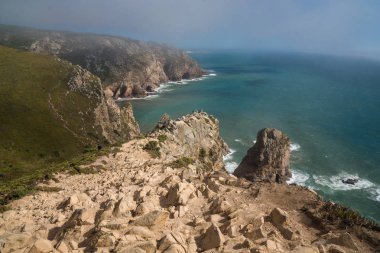 kayalık ile Cabo de Roca vahşi manzara okyanus