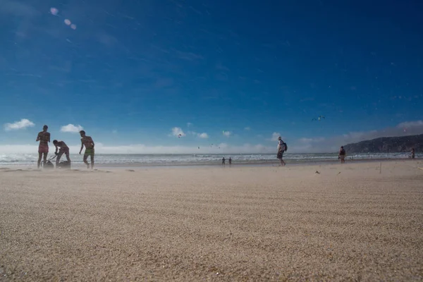 Guincho Beach wake embarque vento maciço — Fotografia de Stock