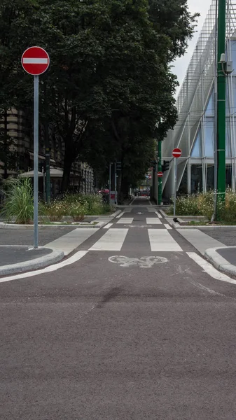 bicycle lane and pedestrian crossing