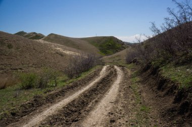 gürcistan'da Azerbaycan sınırında yol