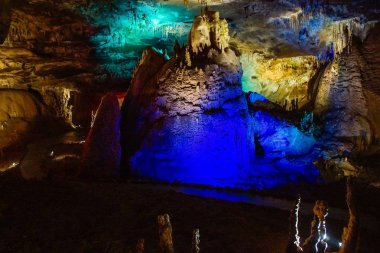 blue lights in Prometheus Cave clipart