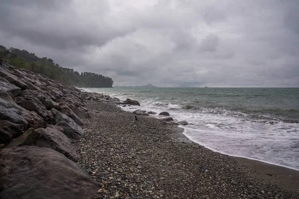 black ocean shore near batumi