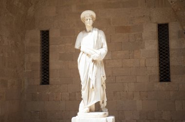 14. yüzyılın Ortaçağ palace Grand Master Kinights, St John of, Rodos, Yunanistan iç avlusu. UNESCO Dünya Miras Listesi.